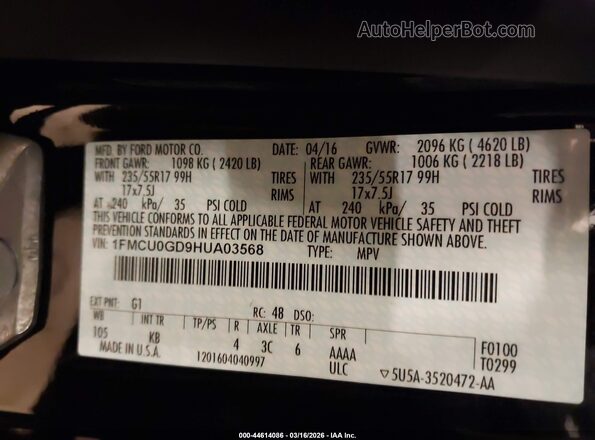 1FMCU0GD9HUA03568 2017 FORD ESCAPE Black 