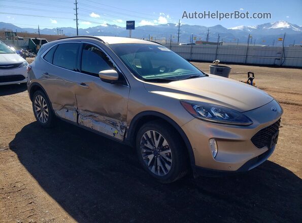 1FMCU9DZ2MUA58927 2021 FORD ESCAPE Желто-коричневый Передняя правая четверть