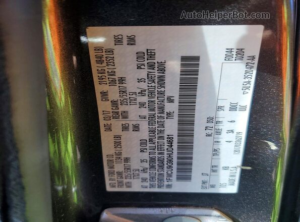 1FMCU9G90HUD44681 2017 FORD ESCAPE Charcoal VIN կոդի պիտակի տեսք