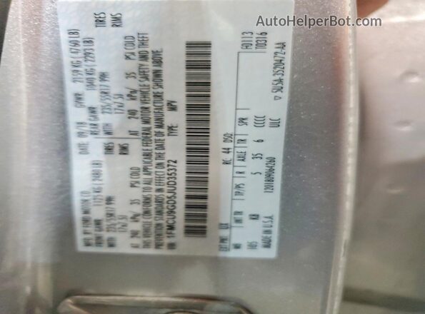 1FMCU9GD5JUD35372 2018 FORD ESCAPE Gray 
