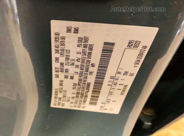 1FMDE5BH7NLB56993 2022 FORD BRONCO Blue VIN sticker view