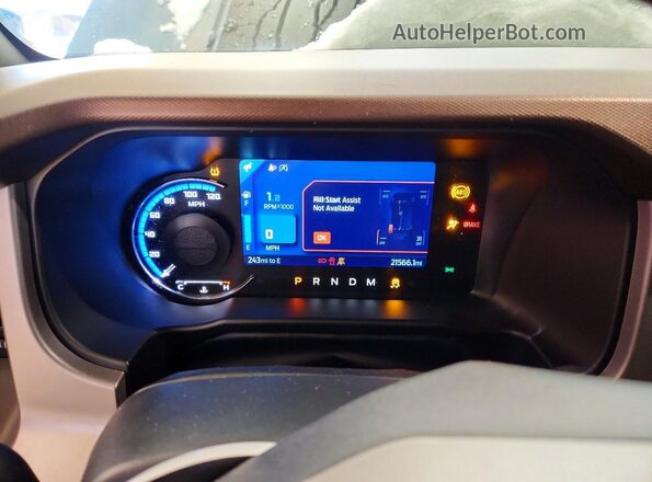 1FMDE5BH7NLB56993 2022 FORD BRONCO Blue Instrument cluster view