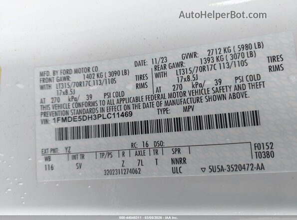 1FMDE5DH3PLC11469 2023 FORD BRONCO Белый 