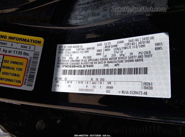 1FMDE8BH6SLB78495 2025 FORD BRONCO Black ძრავის განყოფილების ხედი