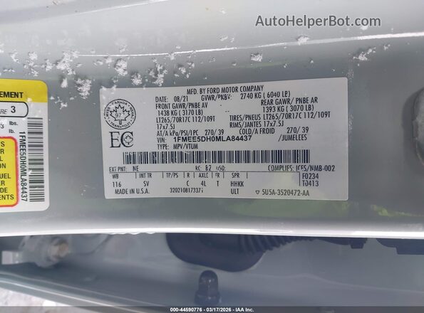 1FMEE5DH0MLA84437 2021 FORD BRONCO Gray Engine compartment view