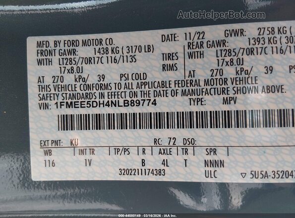 1FMEE5DH4NLB89774 2022 FORD BRONCO Light Blue Вид подкапотного пространства