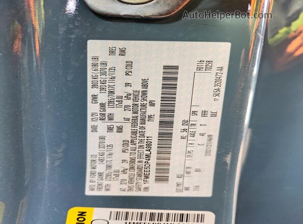 1FMEE5DP4MLA98011 2021 FORD BRONCO Blue VIN կոդի պիտակի տեսք