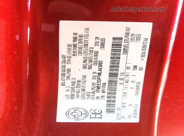 1FMEE5DP7MLA63883 2021 FORD BRONCO Red სალონის 360-გრადუსიანი ხედი