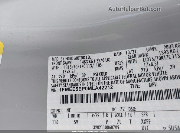 1FMEE5EP0MLA42212 2021 FORD BRONCO Gray Engine compartment view