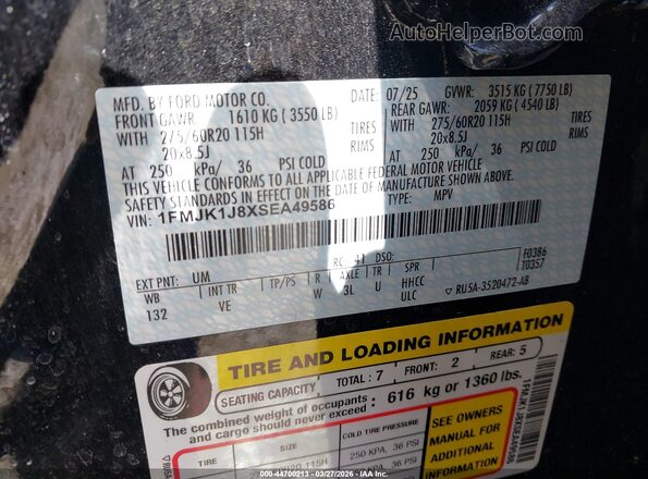 1FMJK1J8XSEA49586 2025 FORD EXPEDITION Black 