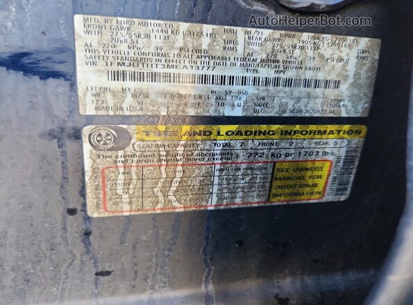 1FMJU1HT3MEA13777 2021 FORD EXPEDITION Черный Вид наклейки с VIN-кодом