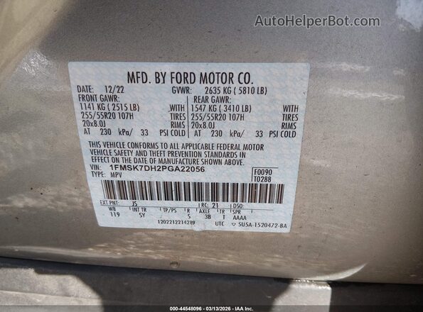 1FMSK7DH2PGA22056 2023 FORD FORD EXPLORER Gray ძრავის განყოფილების ხედი