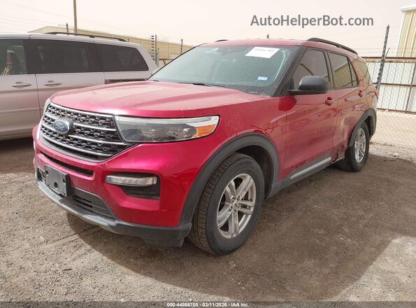 1FMSK7DH9LGD05581 2020 FORD FORD EXPLORER Red წინა მარცხენა ხედი სამი მეოთხედიდან