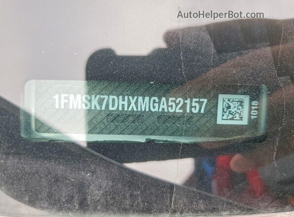 1FMSK7DHXMGA52157 2021 FORD FORD EXPLORER Silver Vista de la etiqueta del VIN