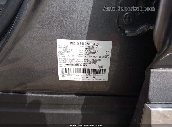 1FMSK7FH4MGA85507 2021 FORD FORD EXPLORER Gray Engine compartment view