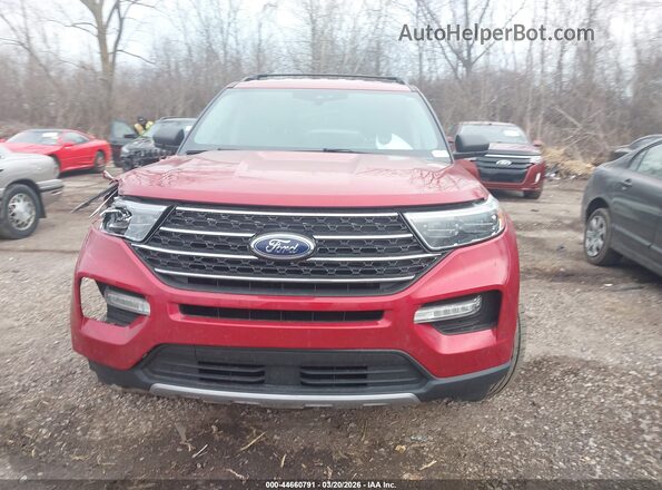 1FMSK8DH2MGB41534 2021 FORD FORD EXPLORER Red ხელსაწყოთა პანელის ხედი