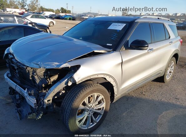 1FMSK8FH5MGB07486 2021 FORD FORD EXPLORER Silver წინა მარცხენა ხედი სამი მეოთხედიდან