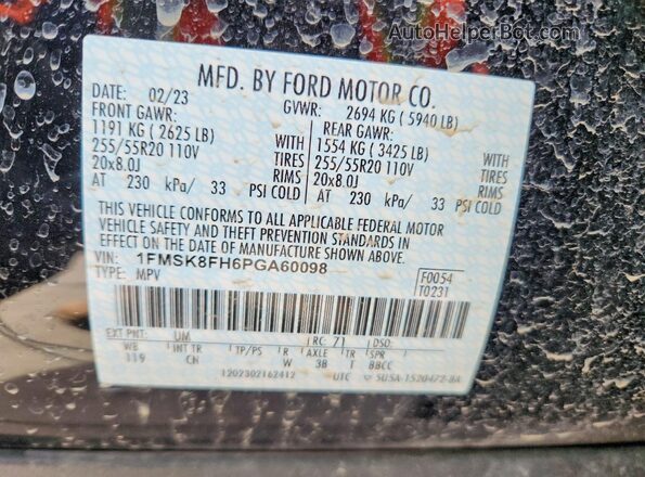 1FMSK8FH6PGA60098 2023 FORD FORD EXPLORER Black 