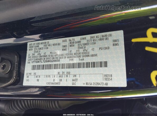 1FT6W7L72SWG20830 2025 FORD F-150 LIGHTNING Dark Blue Widok komory silnika