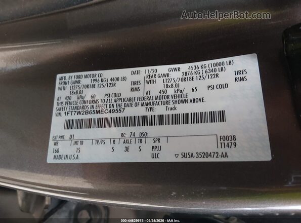 1FT7W2B65MEC49557 2021 FORD F-250 Brown ძრავის განყოფილების ხედი