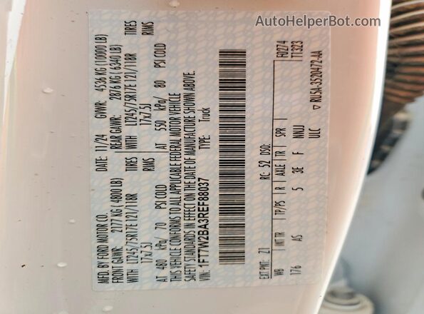 1FT7W2BA3REF88037 2024 FORD F250 White 
