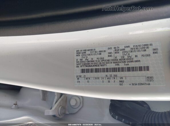 1FT7W2BAXREE78571 2024 FORD F-250 White უკანა სავარძლების ხედი