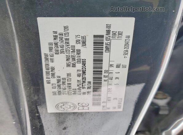 1FT7W2BT0MED34893 2021 FORD F250 Gray Vista de la etiqueta del VIN