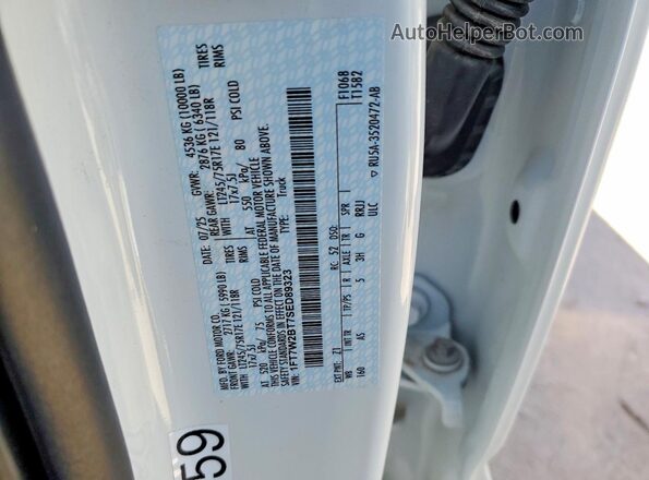 1FT7W2BT7SED89323 2025 FORD F250 White Widok naklejki z numerem VIN