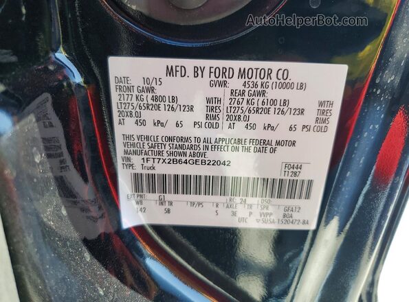 1FT7X2B64GEB22042 2016 FORD F250 Black Вид підкапотного простору