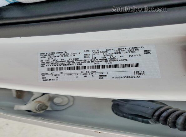 1FT8W2BT8MEE07156 2021 FORD F250 White 