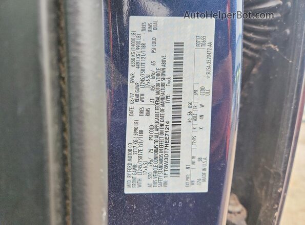 1FT8W3DT7HEE71214 2017 FORD F350 Blue 