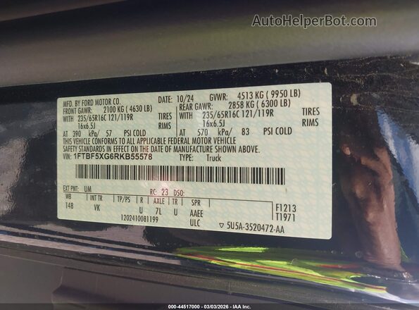 1FTBF5XG6RKB55578 2024 FORD TRANSIT-350 Black Engine compartment view