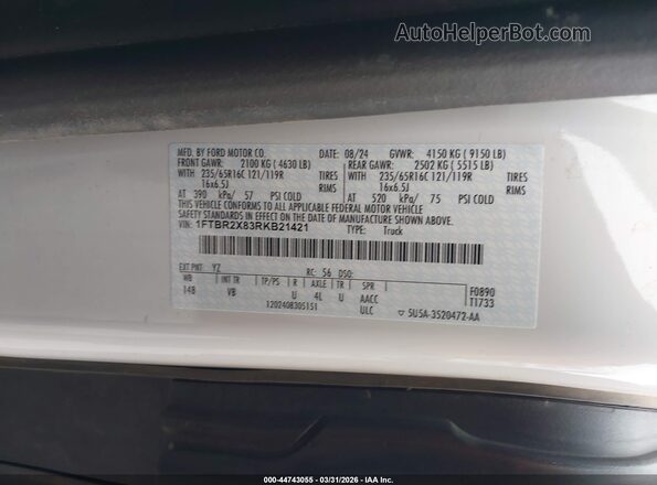 1FTBR2X83RKB21421 2024 FORD TRANSIT-250 White 