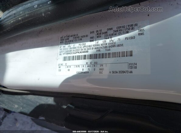 1FTBW2CG2PKA04688 2023 FORD TRANSIT-350 White Widok komory silnika