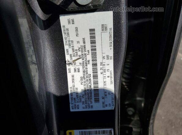 1FTER4EH2MLD28722 2021 FORD RANG Gray VIN sticker view