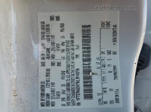 1FTER4EH7KLB14256 2019 FORD RANG White 