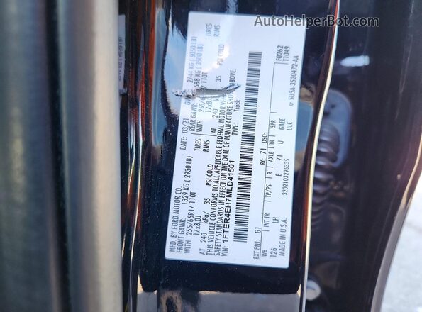 1FTER4EH7MLD41501 2021 FORD RANG Black ძრავის განყოფილების ხედი