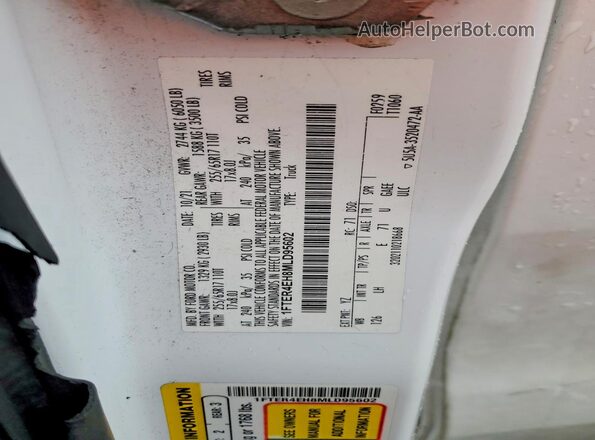 1FTER4EH8MLD95602 2021 FORD RANG White VIN կոդի պիտակի տեսք