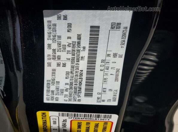 1FTER4FH0KLB10614 2019 FORD RANG Black 