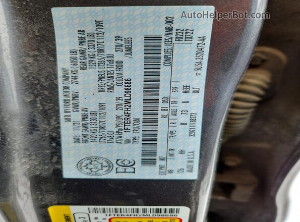 1FTER4FH2MLD98686 2021 FORD RANG Gray 