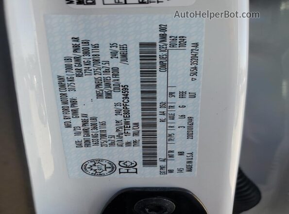 1FTEW1E80PFC94595 2023 FORD F150 White Engine compartment view