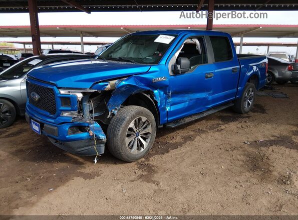 1FTEW1EP6KFB56544 2019 FORD F150 Blue Przód lewy