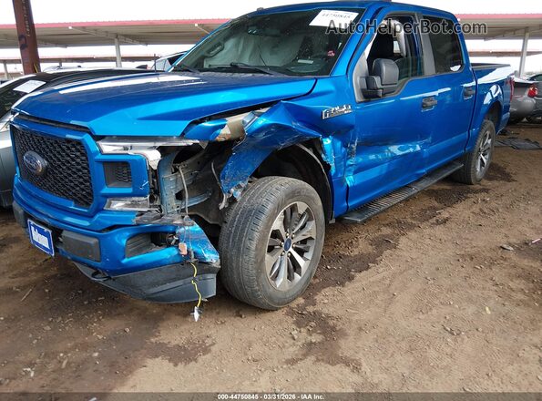 1FTEW1EP6KFB56544 2019 FORD F150 Blue Widok z przodu