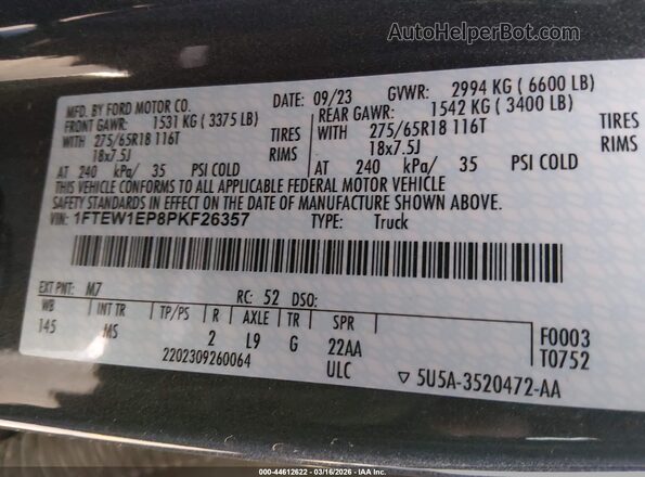 1FTEW1EP8PKF26357 2023 FORD F150 Gray Engine compartment view