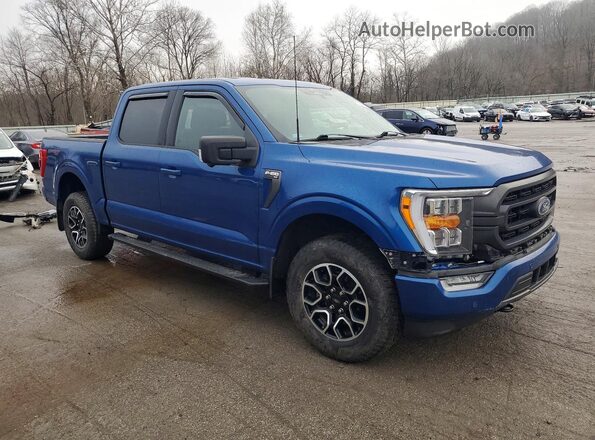 1FTEW1EPXNKD93775 2022 FORD F150 Синий Передняя правая четверть