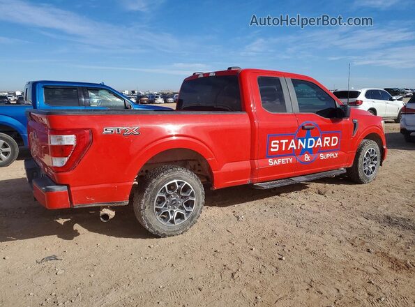 1FTEX1CP1MKD60842 2021 FORD F150 Красный Задняя правая четверть