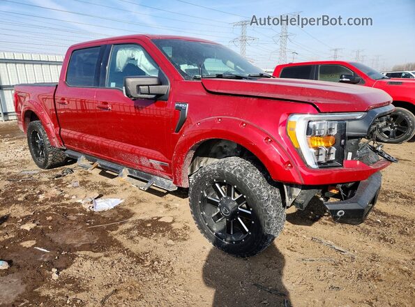1FTFW1ED0MFB96390 2021 FORD F150 Красный Передняя правая четверть