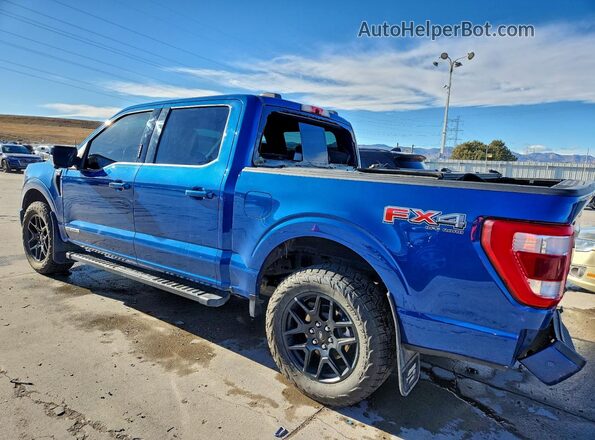 1FTFW1ED2NFB64588 2022 FORD F150 Blue Trasero izquierdo