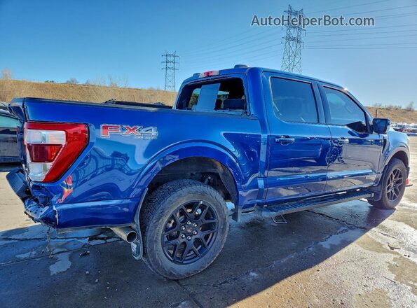 1FTFW1ED2NFB64588 2022 FORD F150 Blue Trasero derecho