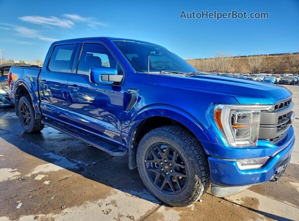 1FTFW1ED2NFB64588 2022 FORD F150 Blue Delantero derecho